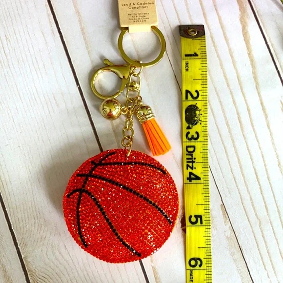 Rhinestone Basketball Keychain/FOB - Picture 3 of 5